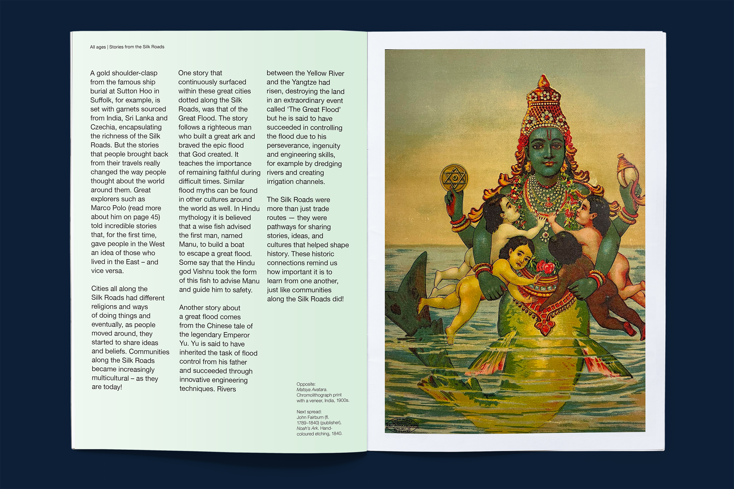 Top-down photo of an inside spread